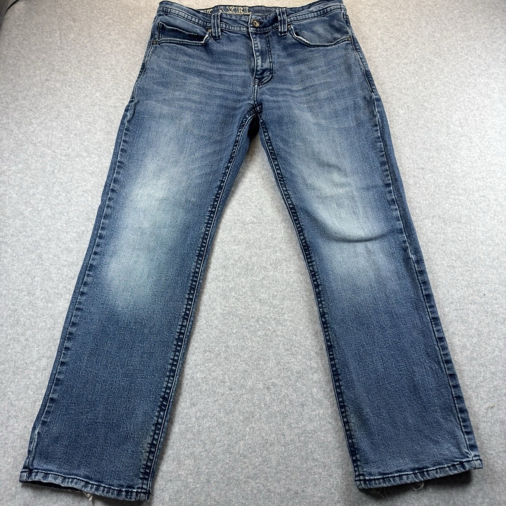 TK Axel Wear Harder Destressed Boot Embroidered Pocket Jeans Men's 34x32 (34x31)